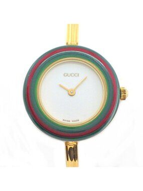 Gucci Watch Change Bezel 11/12.2 Multicolor White Dial Quartz Analog